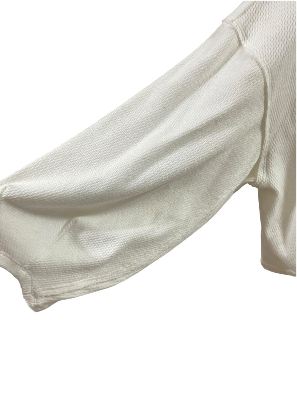 We The Free Sweater White Cropped Size XS Cotton Crewneck boho,Y2K slouchy - Picture 8 of 14